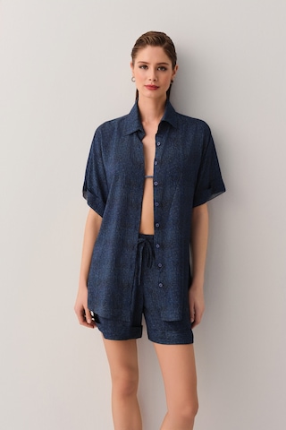 Suwen Denim Plaj Gömleği Sba25700484 Denim Çok Renkli