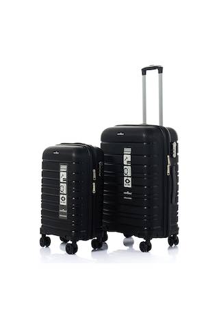 Hotowa Gold Pp Valiz 8010 Siyah Tsa Kilitli İkili Set Siyah