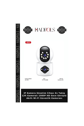 Ip Kamera Gözetim Cihazı Ev Takip Çift Kameralı 1080p Hd Gece Görüşlü Akıllı Wi-fi Güvenlik Kamerası Belirtilmemiş