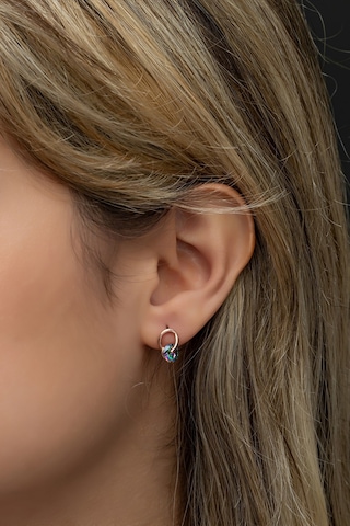 Nereze 925 Ayar Gümüş Minik Mistik Topaz Tektaş Küpe