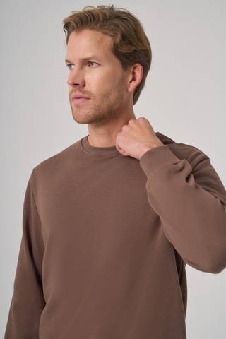 Morven Erkek Kahve Basic Bisiklet Yaka Sweatshirt 26ks063001400 Kahve