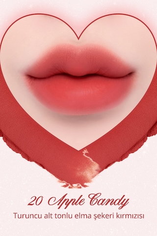 Dasique Kalp Tasarımlı Yoğun Pigmentli Köpük Yapılı Kadife Bitiş Sunan Ruj Souffle Color Pot 20 Apple Candy 20 Apple Candy