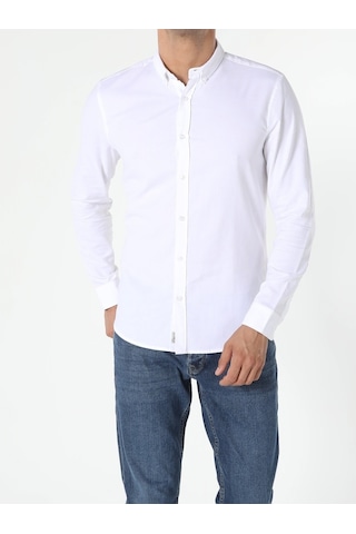 Colin's Slim Fit Shirt Neck Erkek Beyaz Uzun Kol Gömlek CL1048576_Q1.V1_WHT
