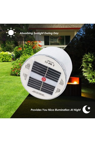 Lemestar Güneş Enerjili Şişirilebilir Led Feneri, 3 Mod Işık Zayıf/güçlü/sos , 600mah Batarya, Ip44 Su Geçirmez, Transparent, Kamp Ve户外活动ıçin Beyaz