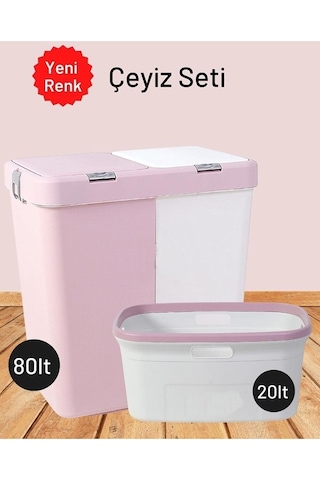 Reis Home Motek Ikili Kirli Çamaşır Sepeti Ve Çamaşır Selesi Ikil Pudra