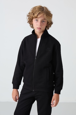 Tommy Life Siyah Pamuklu Kalın İçi Tüylü Yumuşak Dokulu Standart Fit Nakışlı Erkek Çocuk Eşofman Takım - 11256 Siyah