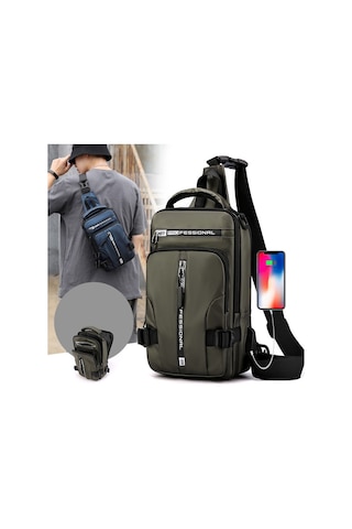 Erkekler İçin Şık Ve Pratik Çapraz Omuz Çantası, Su Geçirmez Uzay Kumaşı İle Dayanıklı, Küçük Boyutlu Rahat Sırt Çantası, Modaya Uygun Fonksiyonel Günlük Çanta Siyah