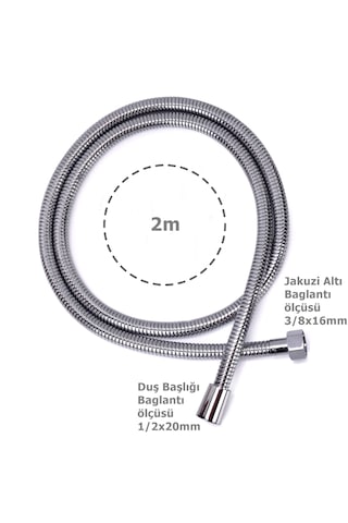 Meriva M207 Mega Banyo Jakuzi Duş Spiral Hortumu 2metre-krom