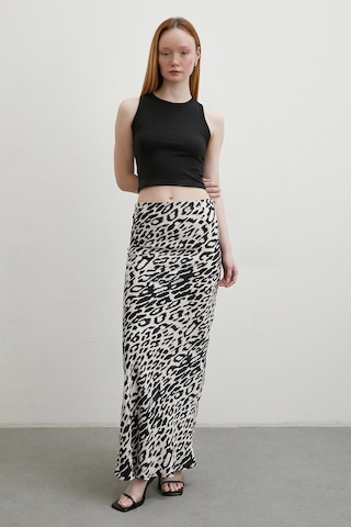 Desenli Maxi Verev Etek Ekru Ekru