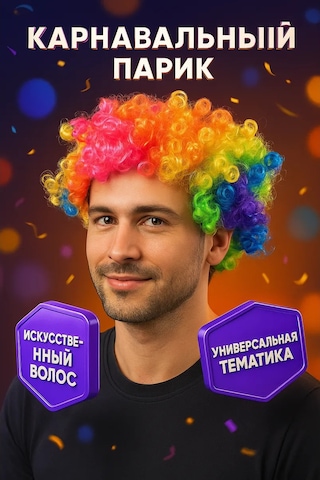 Strana Karnavalia Karnaval Palyaço Peruk 455008061 Pembe