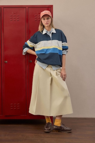 Defacto %100 Pamuk Loose Fıt Polo Yaka Kalın Kumaş Sweatshirt I2482ax26aunv241 Lacivert-nv241