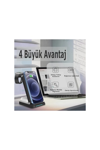 Newface S90 4in1 Kablosuz Şarj Masaüstü Set - Siyah Belirtilmemiş 41342683