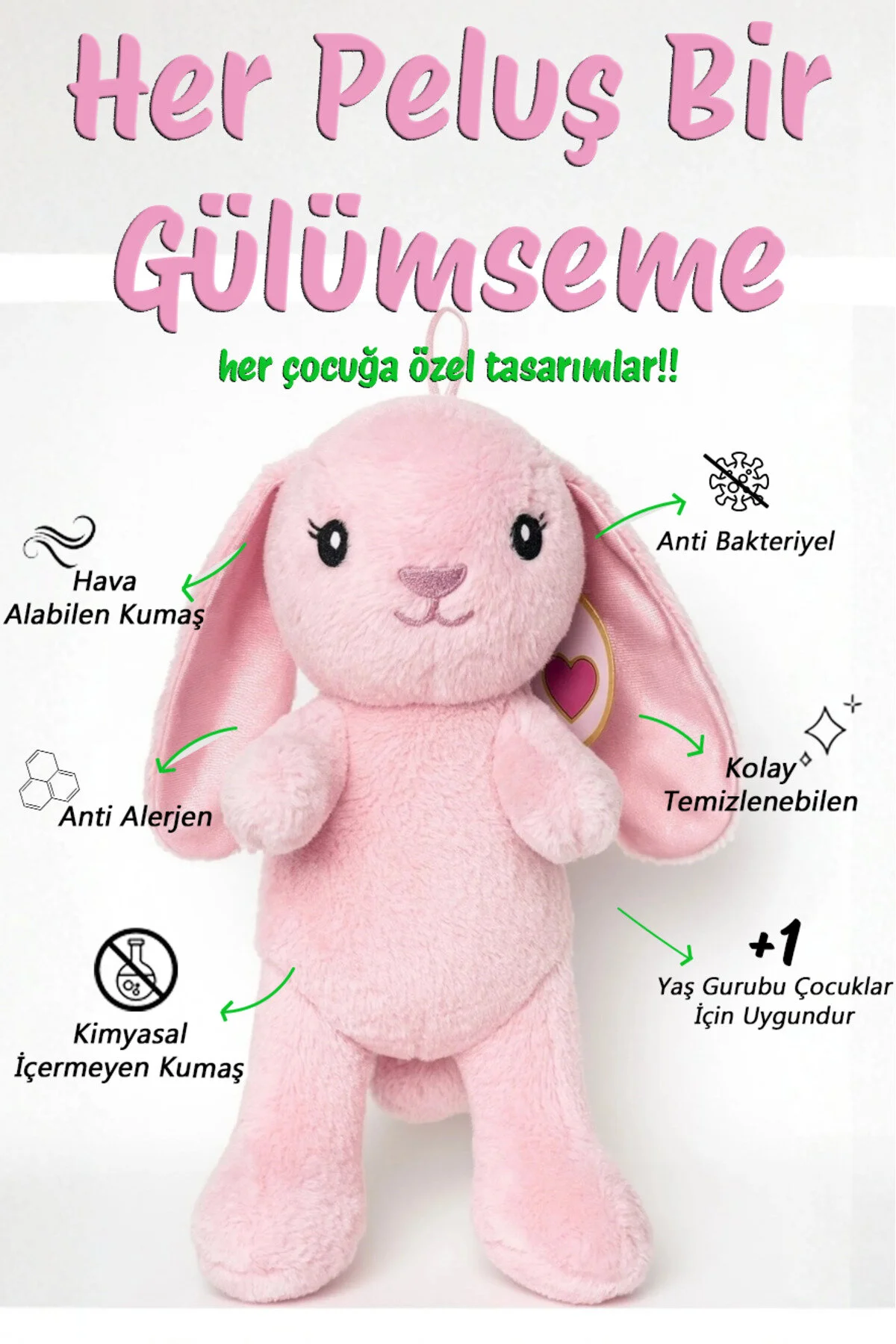 Tavşan Peluş Oyuncak Ve Uyku Dostu Üretici Firma Açık Pembe