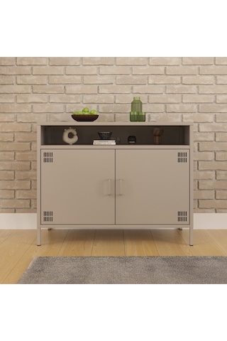 Pera Tv Ünitesi, Tv Dolabı,2 Kapaklı, Açık Raflı 100,50 X 40 X 79,50 Cm Bej