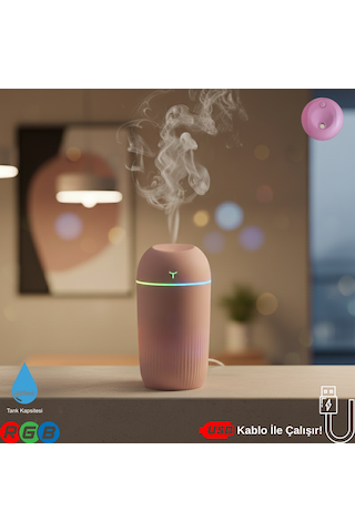 420ml Rgb Işıklı Mini Sessiz Usb Hava Nemlendirici & Aroma Difüzör