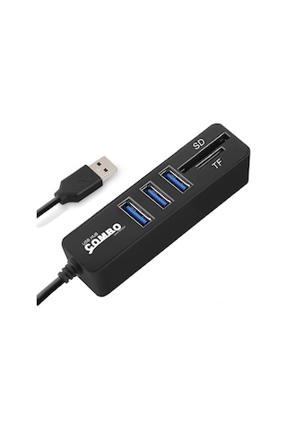Springsun Usb 2.0 5 Port Hub İle Sd/tf Kart Okuyucu Kombinasyonu, 480 Mbps Hızlı Veri Transferi, Plug & Play, Taşınabilir Siyah Abs Hub