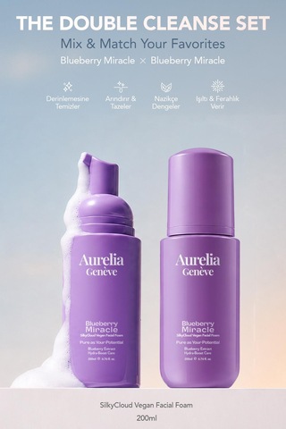 The Double Cleanse - Blueberry X Blueberry Set - İkili Nemlendirici Vegan Yüz Temizleme Köpüğü Seti