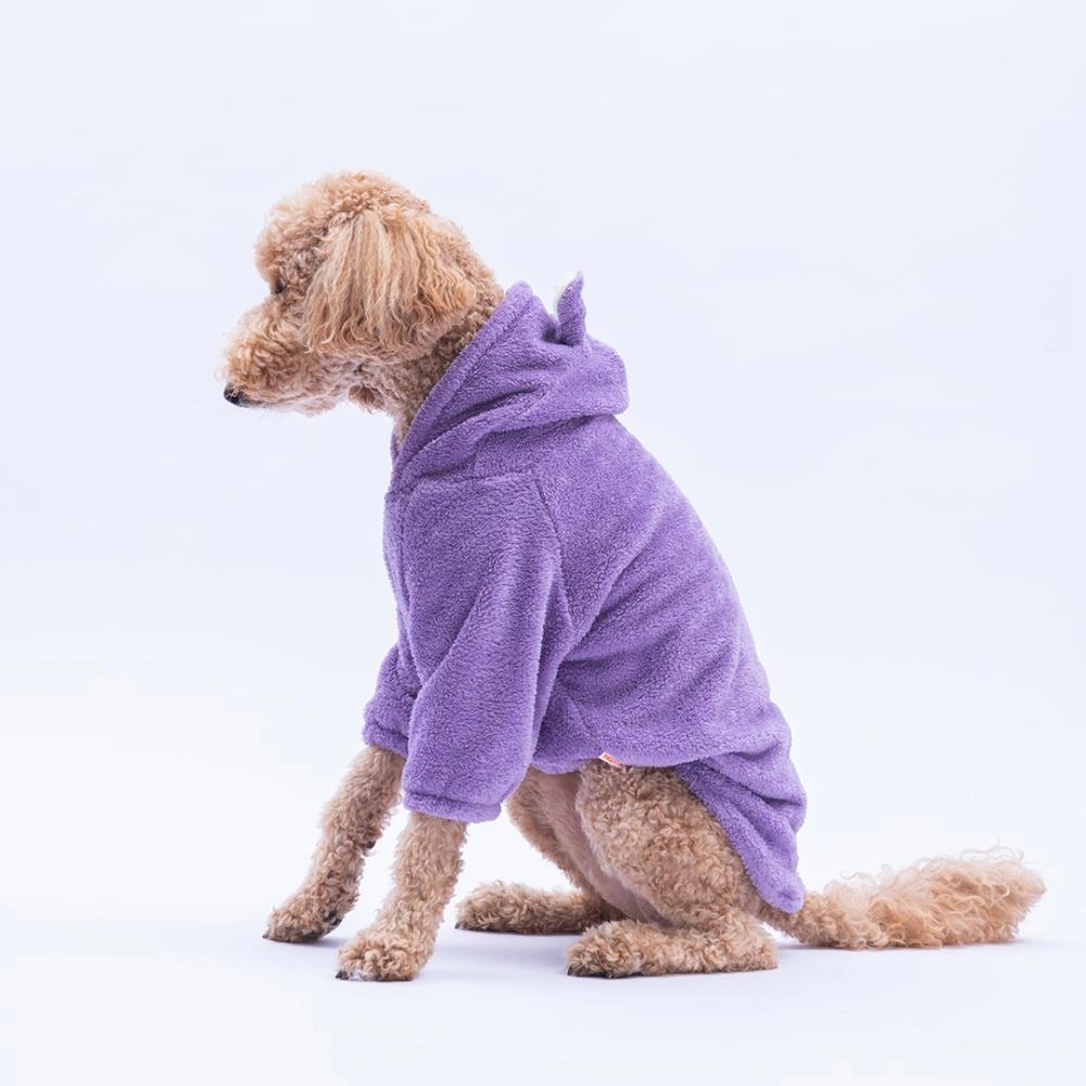 Lila Lucca Teddy Hoodie Ayı Kulaklı Peluş Orta Büyük Irklar Köpek Kıyafeti Köpek Sweati