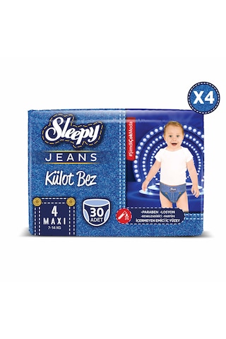 Sleepy Jeans Külot Bez 4 Numara Maxi 4’lü Jumbo 120 Adet