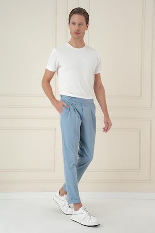 Efor Comfort Fit Beli Tokalı Çift Pileli Havacı Mavi Jogger Pantolon P 1172 Mavi