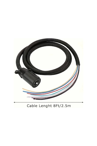 Honeybeeshop Clelo Agir Hizmet Tipi 7 Yollu Standart Karavan Romork Kablosu 243 84 Cm Pvc T Seklinde Konnektor Mavi Fisler