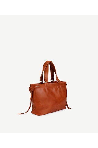 Yargıcı Kolon Detaylı Deri Omuz Çanta 25kkcn3076x 057 Kahverengi