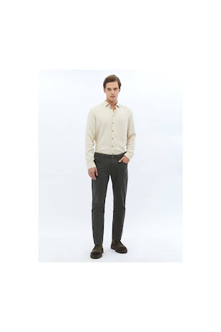 Kip Haki Dokuma Slim Fit Casual Pamuk Karışımlı Pantolon 406629 Haki