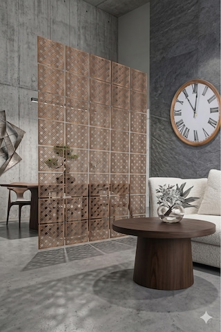 Lazer Kesim Paravan, Ahşap Separatör, Oda 4'lü Panel Levha Model29 40 X 40 Cm