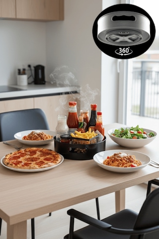 360 Derece Döner Siyah Banyo Mutfak Düzenleyici Organizer Toparlayıcı Tepsi Mıt1288 Siyah