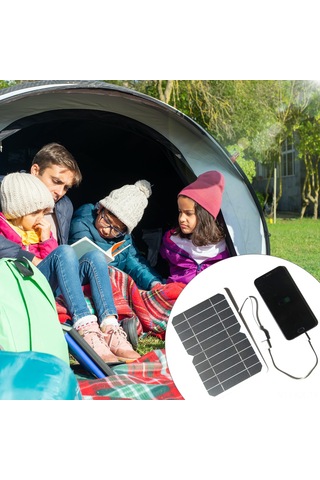 Gajeena 5w 5v Taşınabilir Güneş Paneli, Usb Çıkışlı, Kamp Ve Açık Hava Şarjı İçin Su Geçirmez Solar Şarj Cihazı