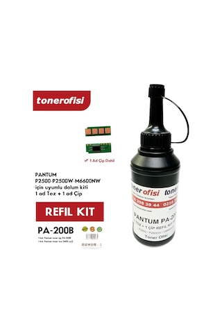Pantum Uyumlu M6600Nw Toner Dolum Kit Pa200B 1 Toz Ve 1 Çip