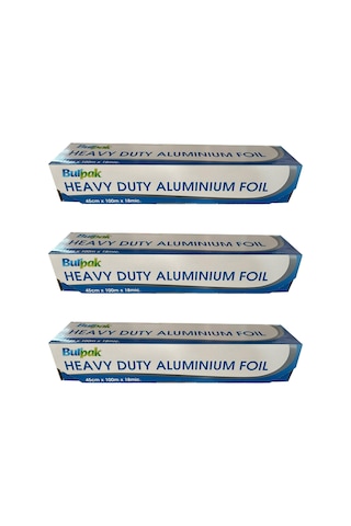 Burpak Heavy Duty Ağır Hizmet Tipi Alüminyum Folyo 18 Mikron 3'lü 45 CM x 100 M