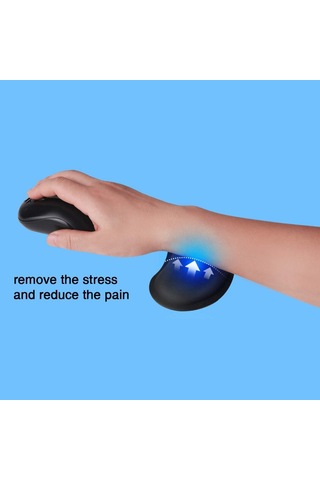 Bilek Dinlenme Pedi Hafızalı Köpük Ergonomik Tasarım,siyah