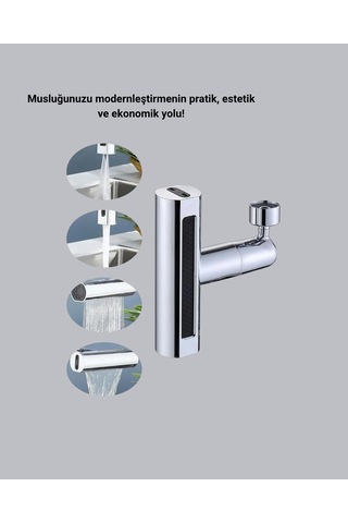 Nrzsnt Abs Pirinç Alaşımlı Musluk Başlığı 4 Modlu 360 Dönebilen Ve Ekonomik
