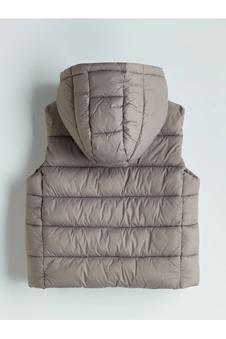 LC Waikiki Lcw Kids Kahverengi Kapüşonlu Kız Çocuk Şişme Yelek Lıght Brown