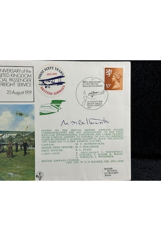 1979 İngiltere Hava Yollarının Islak İmzalı Özel Gün Damgalı İlk Gün Zarfı Aerophilately Gb 1979 Re  Teşhir Ürün