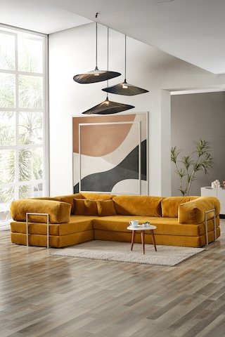 Legom Lucas Aktivite Koltuğu Yatak Olabilen Çok Amaçlı Kanepe L Koltuk Hardal Hardal