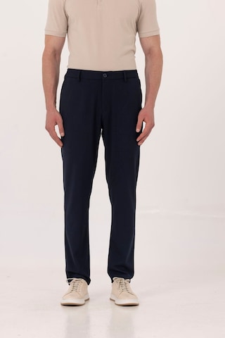 Sabri Özel Lacivert Yanı Lastikli Köprülü Kemerli Slim Fit Jogger Pantolon