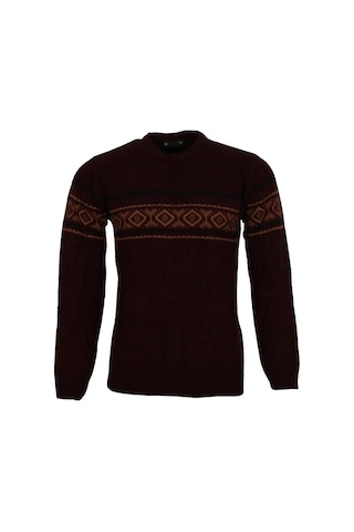 Erkek Kazak Sıfır Yaka Regular Triko Kazak Fit Bordo Rar01113 001