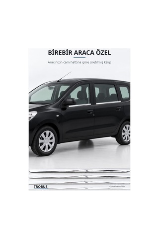 Dacia Lodgy 2013 Ve Sonrası Uyumlu Krom Cam Çıtası 4 Parça Paslanmaz Çelik