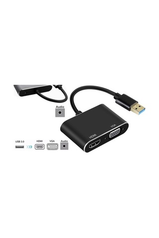 Pmr Zr702 Usb 3.0 To Hdmı Vga 3.5mm 1080p Monitör Çevirici Adaptör