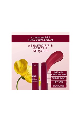 8 Saat Etkili Besleyici Doğal Renklendirici Vegan Dudak Balsamı Mürdüm - 4.8 G