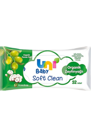 Uni Baby Soft Clean Organik Zeytinyağlı Islak Mendil 3x52 Adet Islak Mendil