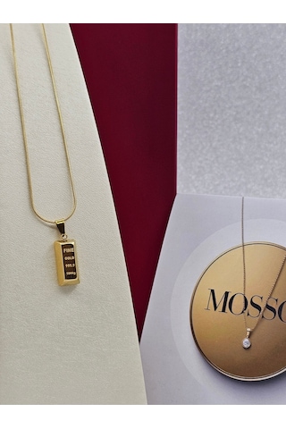 Xuping Külçe Model Altın Renk Çelik Kolye Altın