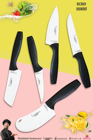 Eco Serisi Mutfak Bıçak Seti Et Sebze Börek 5 Li Set Mft-8534 Siyah