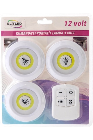 Elitled Kumandalı Portatif Lamba 3 Adet