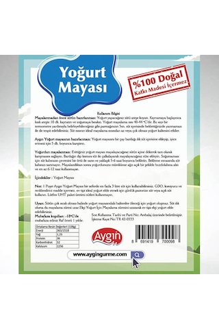 Aygın Yoğurt Mayası 6'lı 60 G