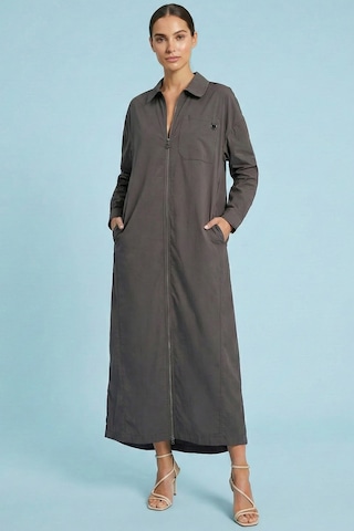 Guitar Oversize Antrasit Poplin Elbise Antrasit
