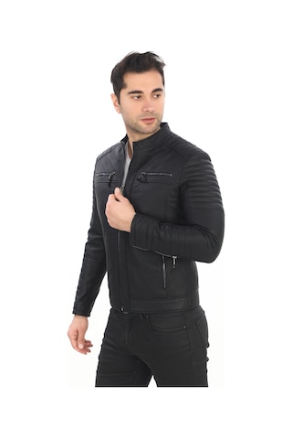 New Zaya Leather Erkek Biker Deri Ceket -