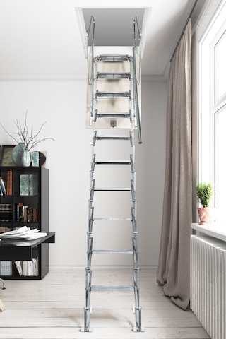 Aytürk Fantozzi Acisvazia Italya Menşei 60 x 70 Galveniz Kaplı Makaslı Metal Çatı Merdiveni H:320 CM